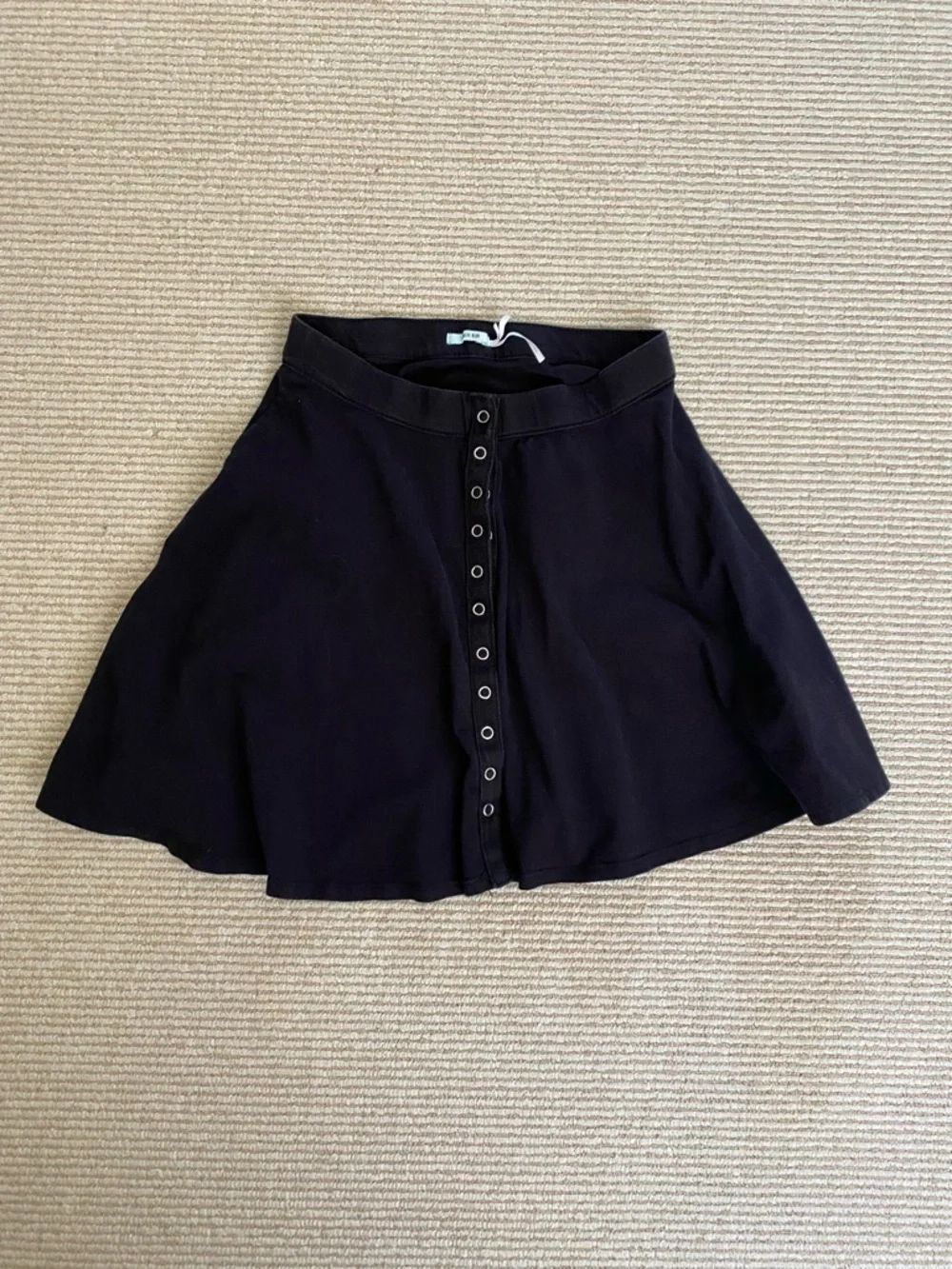 Kimchi Blue Black 90’s style Snap-Front A-line Skater Flared Skirt size small